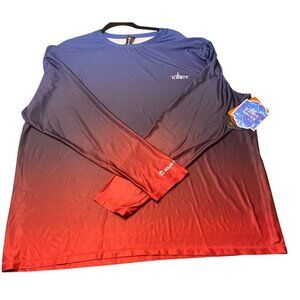 Habit Waves Collection Long Sleeve Shirt 2XL Red & Blue Gradient Solar-Factor UP